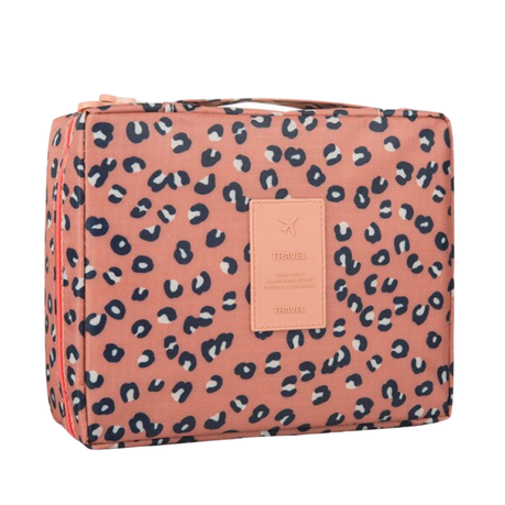 Water-Resistant Pink Leopard Travel Cosmetic and Toiletry Bag Buy Online in Zimbabwe thedailysale.shop