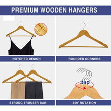 Load image into Gallery viewer, Anchor 20 Premium Wooden Hangers for Coats Pants Trousers Dresses Jackets
