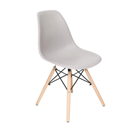 Wooden Leg Chair - Grey