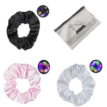 Load image into Gallery viewer, LED Silk Satin Scrunchies - Pack of 3(Black/White/Pink)
