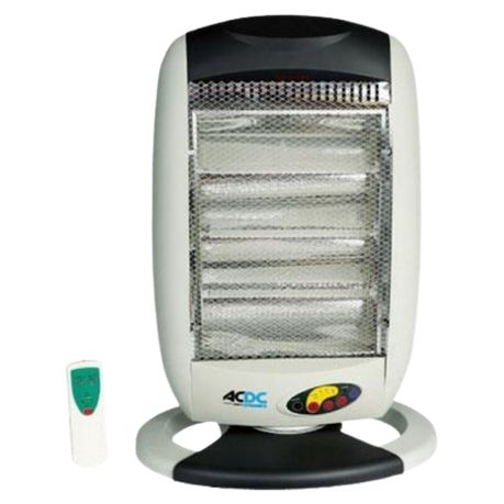 AC/DC - Heater / Halogen Heater with Remote - 3 Bars (1200W)