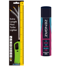 Load image into Gallery viewer, Extra Length Flexi Turbo Lighter 40cm &amp; Zengaz Pure Gas 330ml Refill
