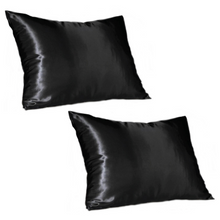 Load image into Gallery viewer, Dear Deer Black Satin Pillowcase - Standard Size (Pack of 2)
