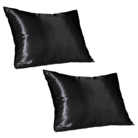 Dear Deer Black Satin Pillowcase - Standard Size (Pack of 2)