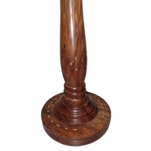 Load image into Gallery viewer, Litex Lamps Exotic Hard Wood Table lamp with Brass Inlay Design
