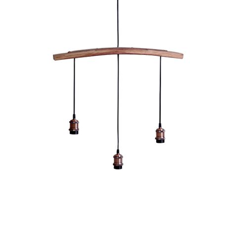 IWANA Wooden Barrel Tri-Pendant Ceiling Light