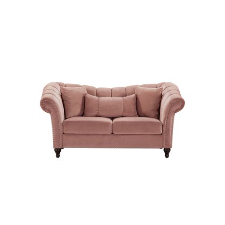 LUX Padded 2 Seater Sofa Pink Buy Online in Zimbabwe thedailysale.shop