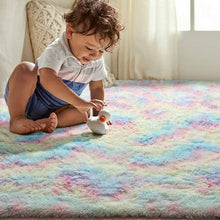 Load image into Gallery viewer, Super Soft and Fluffy Home Décor Non-Slip Rug Carpet- Rainbow (200x150cm)
