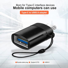 Load image into Gallery viewer, Techcat Adapter USB C Hi-Speed USB Type-C to USB-A 3.0 Black
