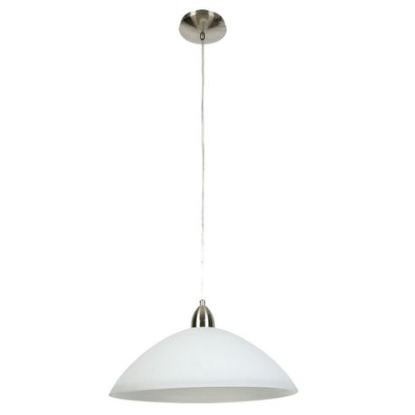 Zebbies Lighting - Breeze - Satin Nickel Pendant with White Glass