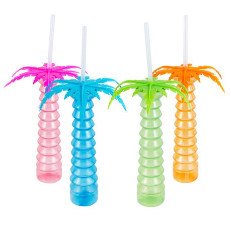 LUMOSS - Palm Tree Yard Glass 600ml - 4PK Funky Colours Buy Online in Zimbabwe thedailysale.shop