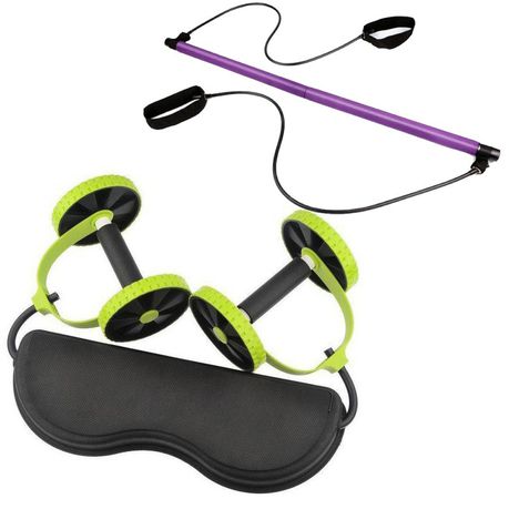 Revoflex Xtreme Abdominal AB Wheel & Pilates Bar-Resistance Set Buy Online in Zimbabwe thedailysale.shop