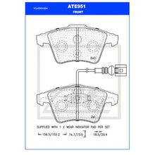 Load image into Gallery viewer, Ate Front Brake Pads For: Vw Kombi T6
