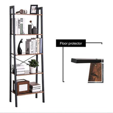 Load image into Gallery viewer, Lifespace Industrial Rustic 5 tier Ladder Shelves
