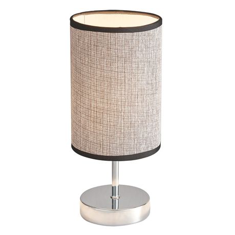 Polished Chrome Table Lamp with Hessian Colour Fabric Shade TL631