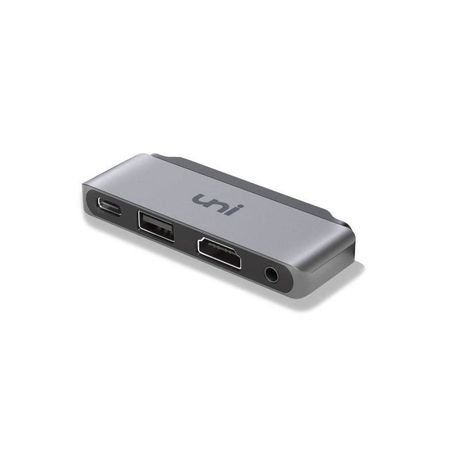 uni iPad Pro USB C Hub 4-in-1, HDMI (4K@60Hz), 3.5mm Headphone Jack, USB 3