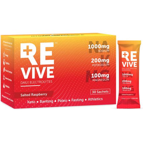 REVIVE Sugar-Free Daily Electrolytes | 30 Sachets - Salted Raspberry Buy Online in Zimbabwe thedailysale.shop