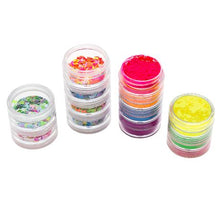 Load image into Gallery viewer, Glitter Gel (6pcs) Rainbow &amp; Colour Eyeshadow, 5D Lashes&amp;MakeUp Art Set
