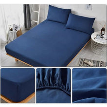 Load image into Gallery viewer, Wrinkle Resistant Sheet Set 4 Piece Bedding: Queen Insignia Blue
