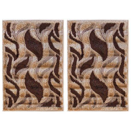 Lush Living Rug Pastel - Beige Brown - 80 x 120cm - Pack of 2 Buy Online in Zimbabwe thedailysale.shop