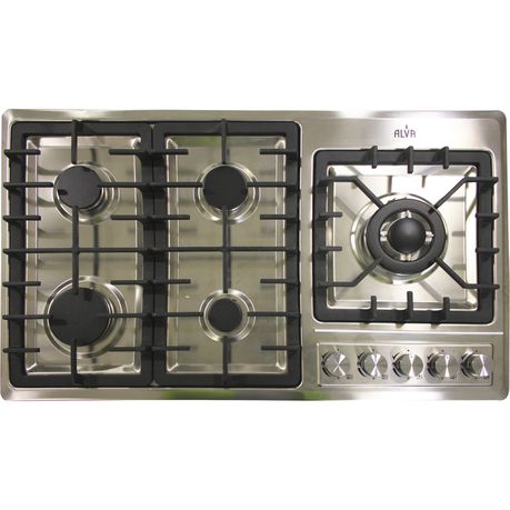 Alva - 90Cm 5 Burner Gas Hob - Stainless Steel Buy Online in Zimbabwe thedailysale.shop