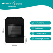 Load image into Gallery viewer, Hisense-600mm 4 Burner Gas/Electric Stove-Black
