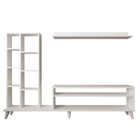 Ida White Tv Stand With 6 Standing Shelves & floating Stand Buy Online in Zimbabwe thedailysale.shop