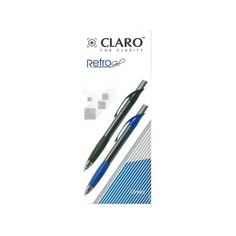 Claro Retrogel 0.7mm Black Pens (10)