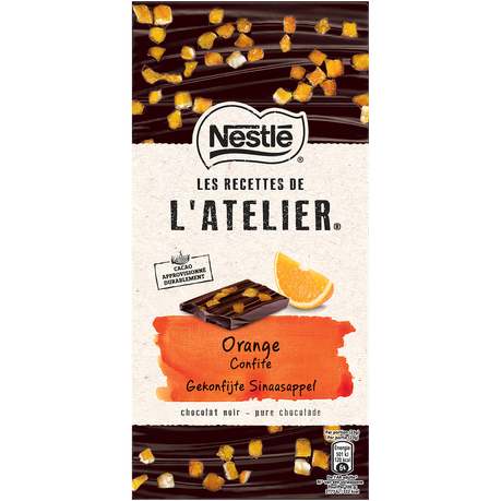 Nestlé Les Recettes De L’atelier Dark Chocolate Orange Peels 115g Slab Buy Online in Zimbabwe thedailysale.shop