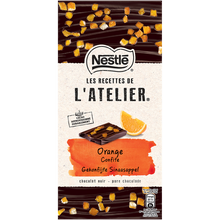 Load image into Gallery viewer, Nestlé Les Recettes De L’atelier Dark Chocolate Orange Peels 115g Slab
