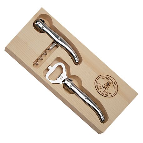 Laguiole by Jean Dubost Corkscrew and Bottle Opener Set - Stainless Steel Buy Online in Zimbabwe thedailysale.shop