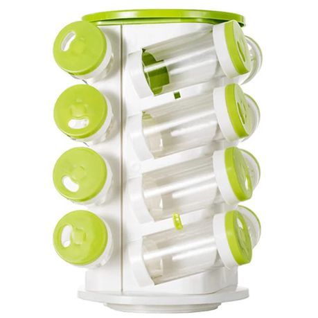 16 in 1 Revolving Spice Rack with Cutlery Holder-Green Buy Online in Zimbabwe thedailysale.shop