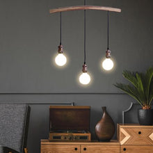 Load image into Gallery viewer, IWANA Wooden Barrel Tri-Pendant Ceiling Light
