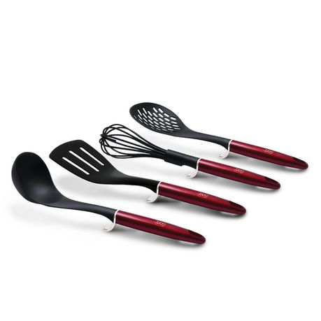 Berlinger Haus 4-Piece Nylon Kitchen Utensil Set - Burgundy Metallic Line