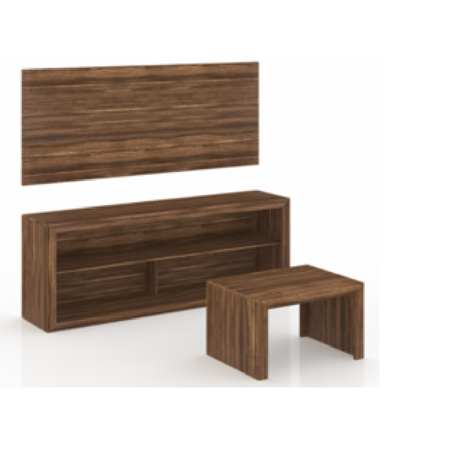 Techno Mobili TV Set 3 Piece Entertainment Unit - Walnut