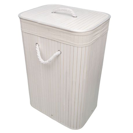 Creative Deco 75Lt Bamboo Laundry Basket - Alabaster White Buy Online in Zimbabwe thedailysale.shop