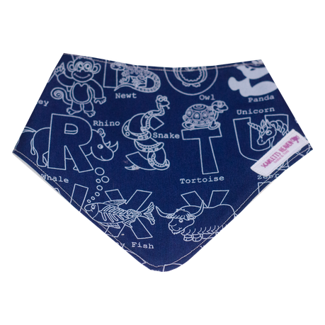 Bandana Bib Alphabet - Blue