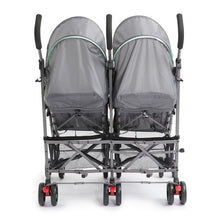 Load image into Gallery viewer, George &amp; Mason - Compact Twin Toddler Stroller Grey &amp; Mint
