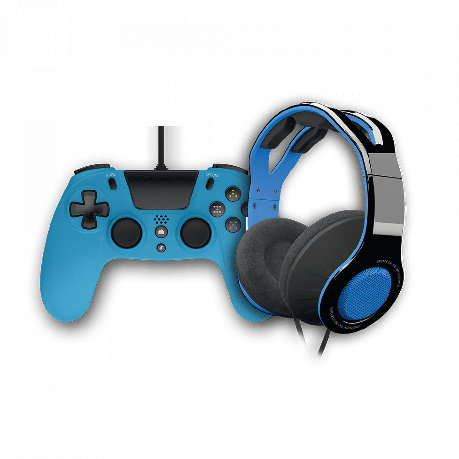 Gioteck Headset and Controller Holiday Bundle BLUE (PS4)