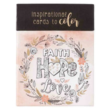 Load image into Gallery viewer, Coloring Cards Faith Hope Love
