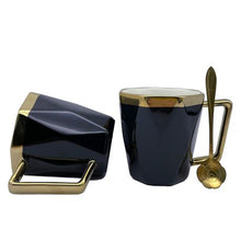 Load image into Gallery viewer, Elegant King 5-Piece Diamond Shape Tea &amp; Coffee Mug Set - Aquamarine
