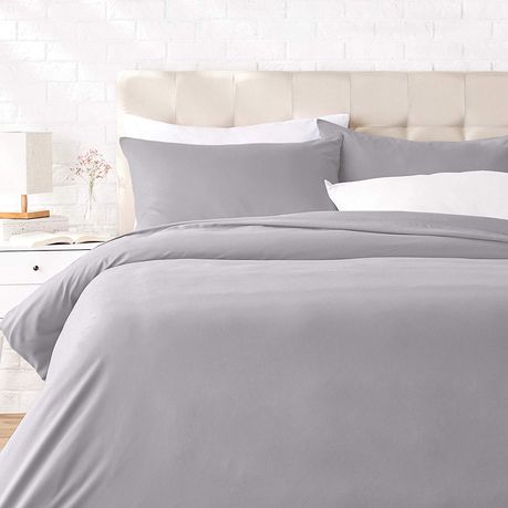 Wrinkle Resistant Luxury Hotel Duvet Cover Set Double Cool Light Grey Buy Online in Zimbabwe thedailysale.shop