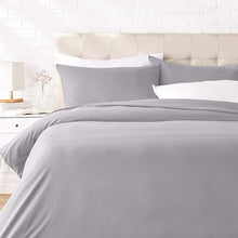 Load image into Gallery viewer, Wrinkle Resistant Luxury Hotel Duvet Cover Set Double Cool Light Grey
