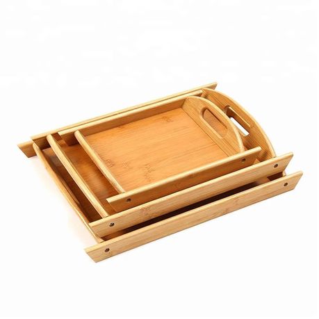 Wooden Bamboo Servings Tray Set of 3 Buy Online in Zimbabwe thedailysale.shop