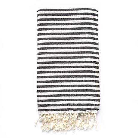 Le Comfie Cizgili Turkish Towel - Black Buy Online in Zimbabwe thedailysale.shop