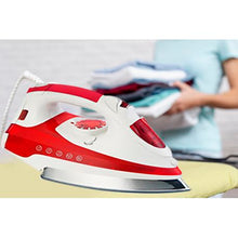 Load image into Gallery viewer, 2000W Steam Iron - Vertical, Self Cleaning &amp; Teflon Soleplate - Red/White
