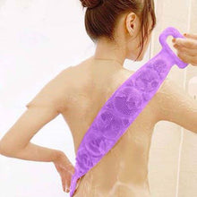 Load image into Gallery viewer, Silica Gel Bath Towel Rub Brush Back Scrubber - Purple
