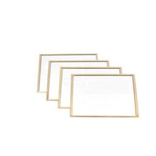 Load image into Gallery viewer, Gold Trimmed Square Mirror Coaster 10cmx10cm 4 Piece Set
