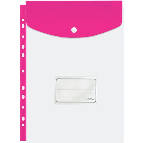 Treeline Filing Carry Folder A4 Hot Pink - Pack of 5