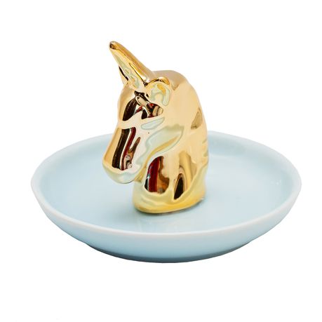 Unicorn Ring Dish - Trinket - Blue & Gold Buy Online in Zimbabwe thedailysale.shop